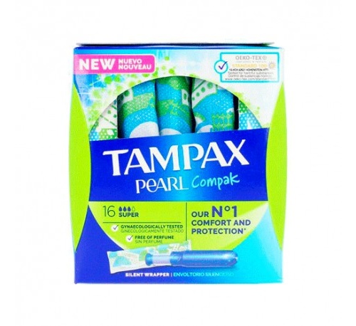 Tampax compak pearl super 18u