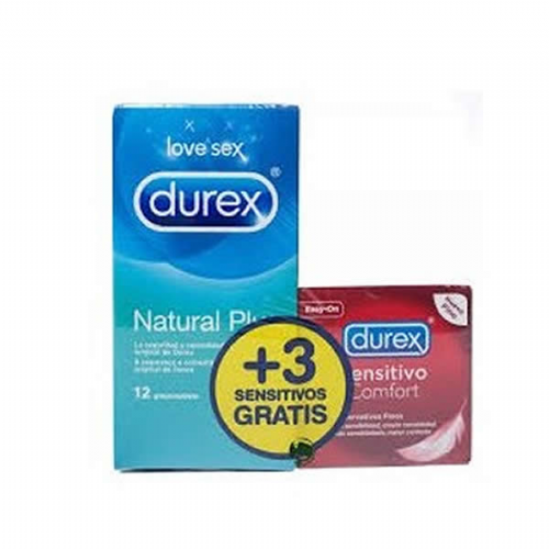Durex preservativo natural plus 12u +3u