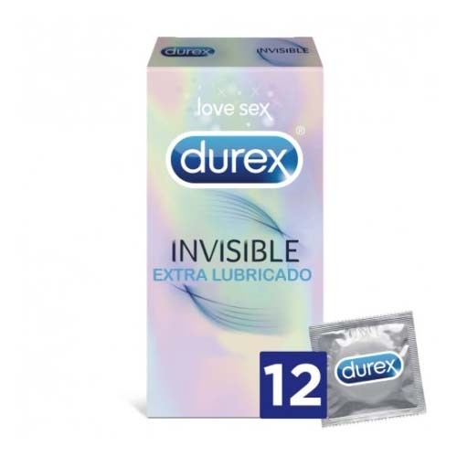 Durex preservativo invisible extra lubricado 12u