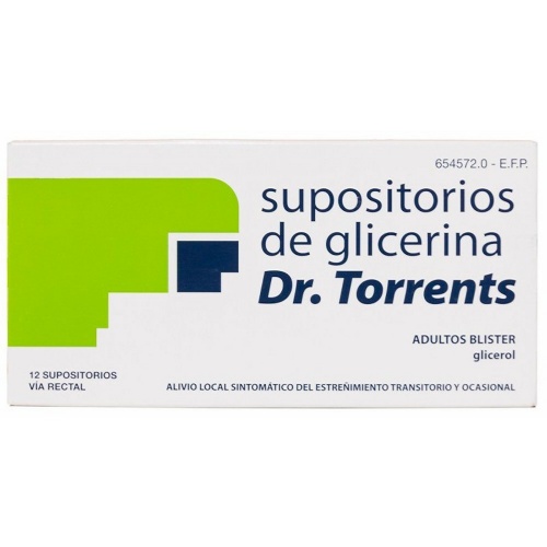 SUPOSITORIOS DE GLICERINA DR. TORRENTS ADULTOS BLISTER, 12 supositorios